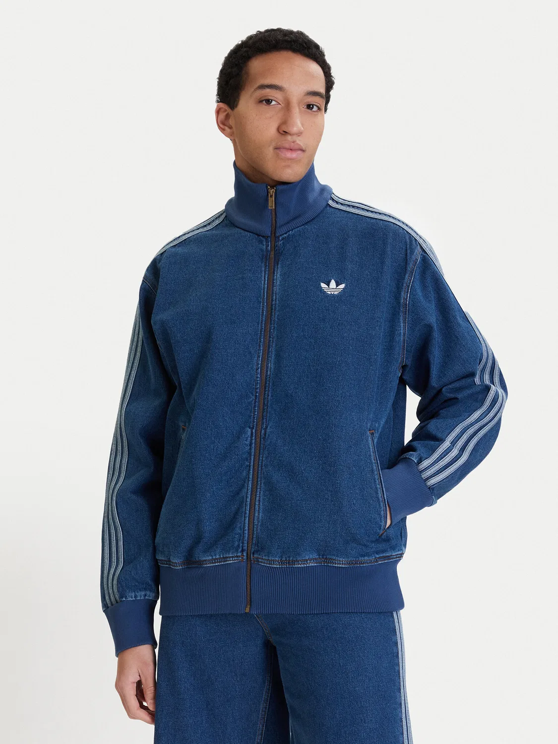Мужской свитшот свободного кроя adicolor Denim Firebird Adidas, синий