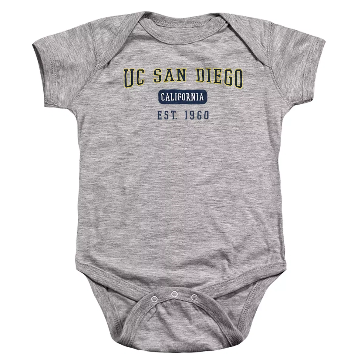 Детский боди-комбинезон на кнопках с коротким рукавом NCAA, Athletic Heather