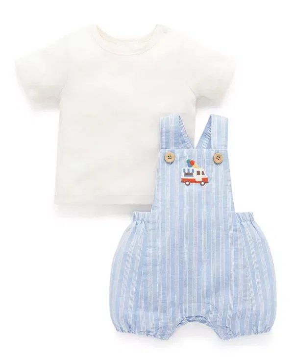 Детский комплект для мальчиков с коротким рукавом Purebaby, Laguna Stripe