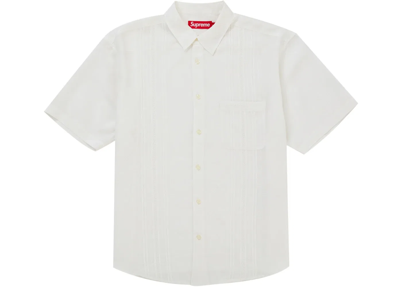 Мужская рубашка с защипами Supreme Pintuck S/S Shirt, белый
