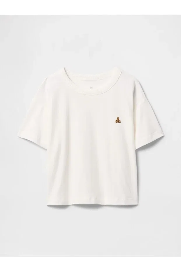Детская футболка для мальчиков оверсайз Gap, Off White-002 — фото 3