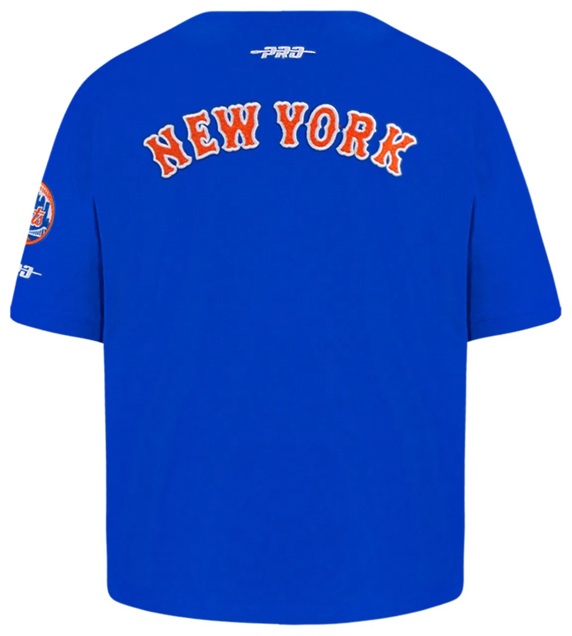 Детская футболка для девочек с принтом New York Mets, модель Classic Ss Boxy Tee, Pro Standard, Royal Blue — фото 2