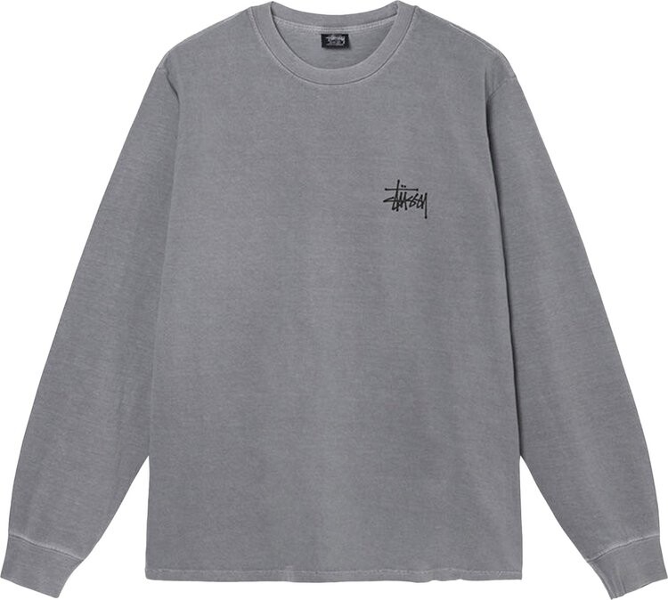 

Лонгслив Stussy Basic Pigment Dyed Long-Sleeve Tee 'Grey', серый
