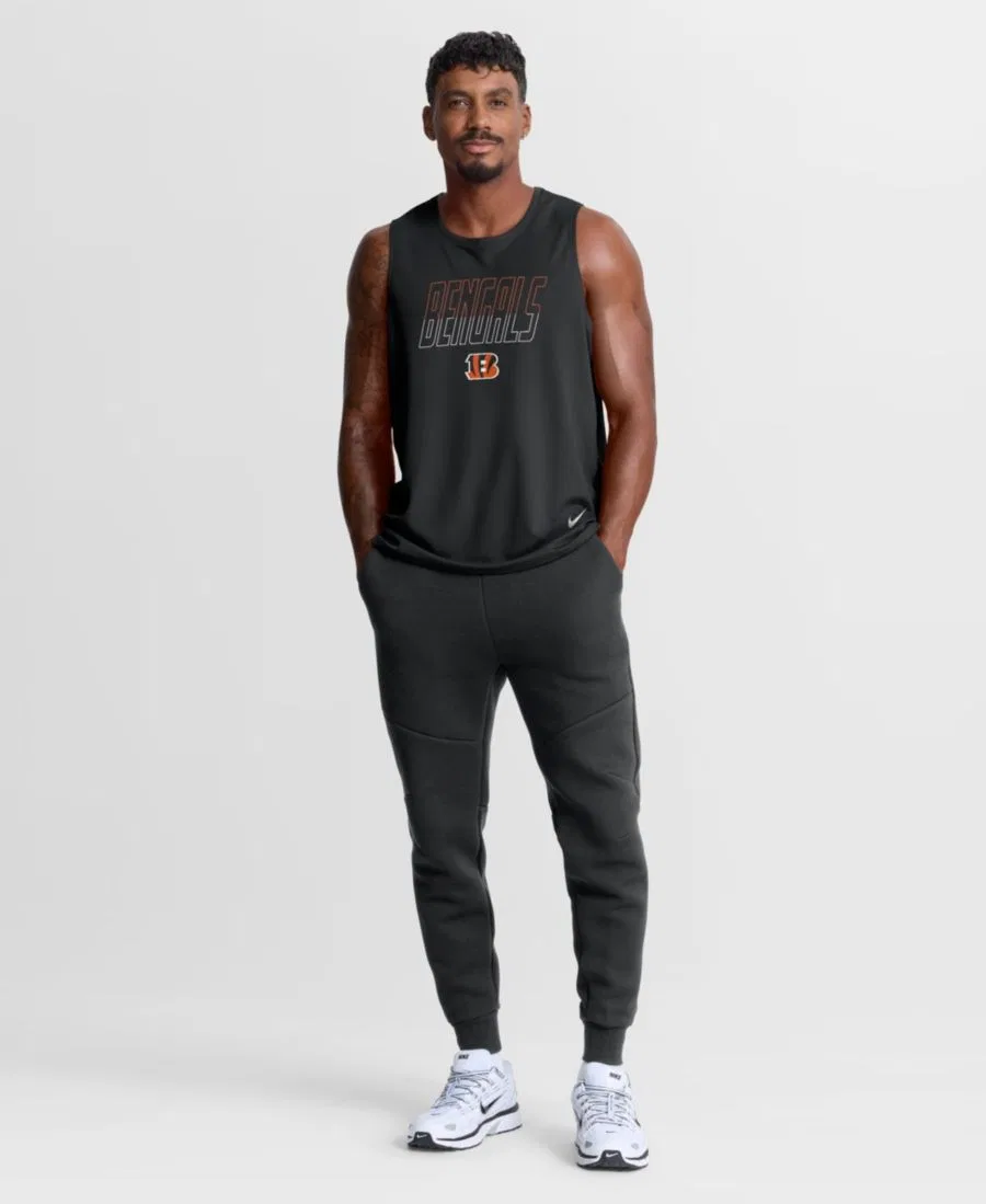 Мужская майка без рукавов с круглым вырезом Cincinnati Bengals Kickoff Miler Nike, Black — фото 4