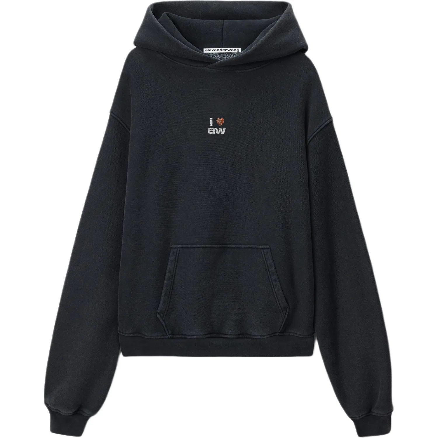 Женская толстовка с капюшоном Alexander Wang, Washed Black