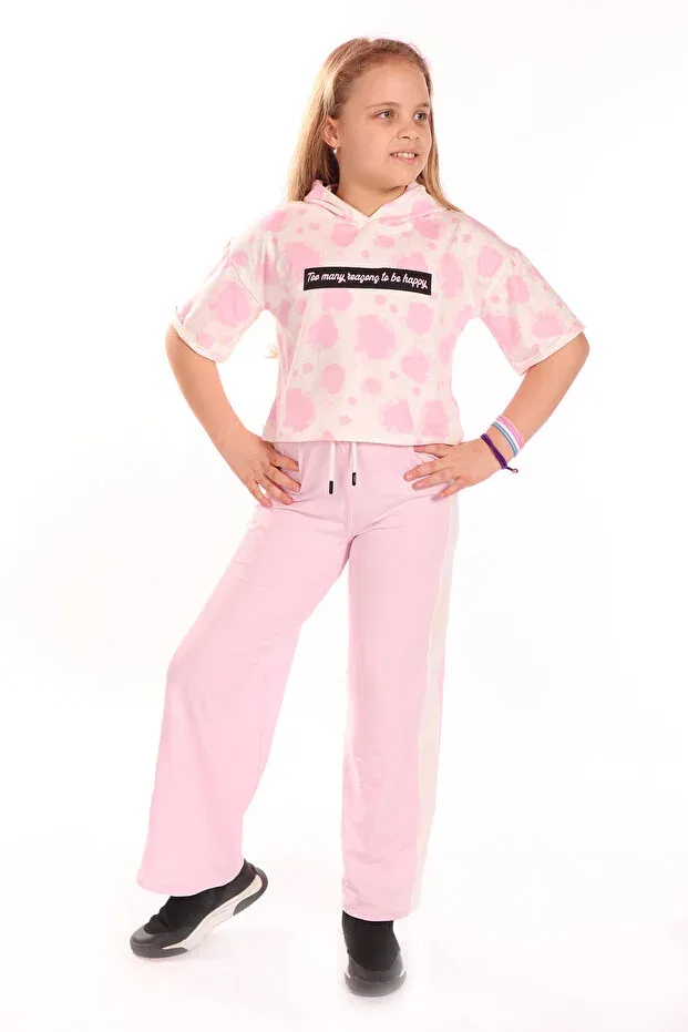 Детский спортивный комплект для девочек с принтом Toontoy, Light Pink