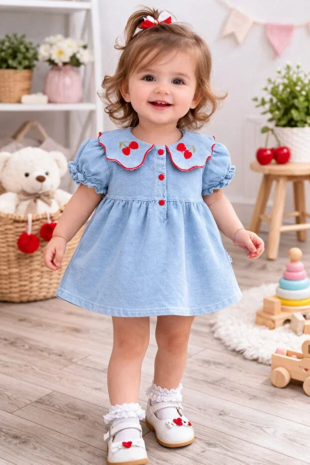 Детское платье для девочек хлопковое Baby Buu, Blue