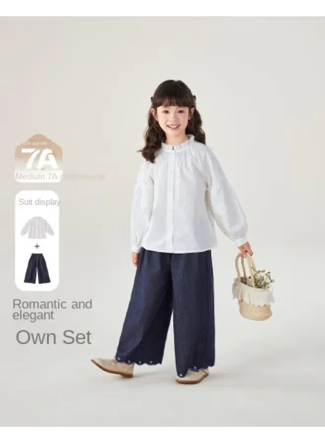 Комплект рубашки и брюк для девочек French stylish and chic casual set Jellybaby