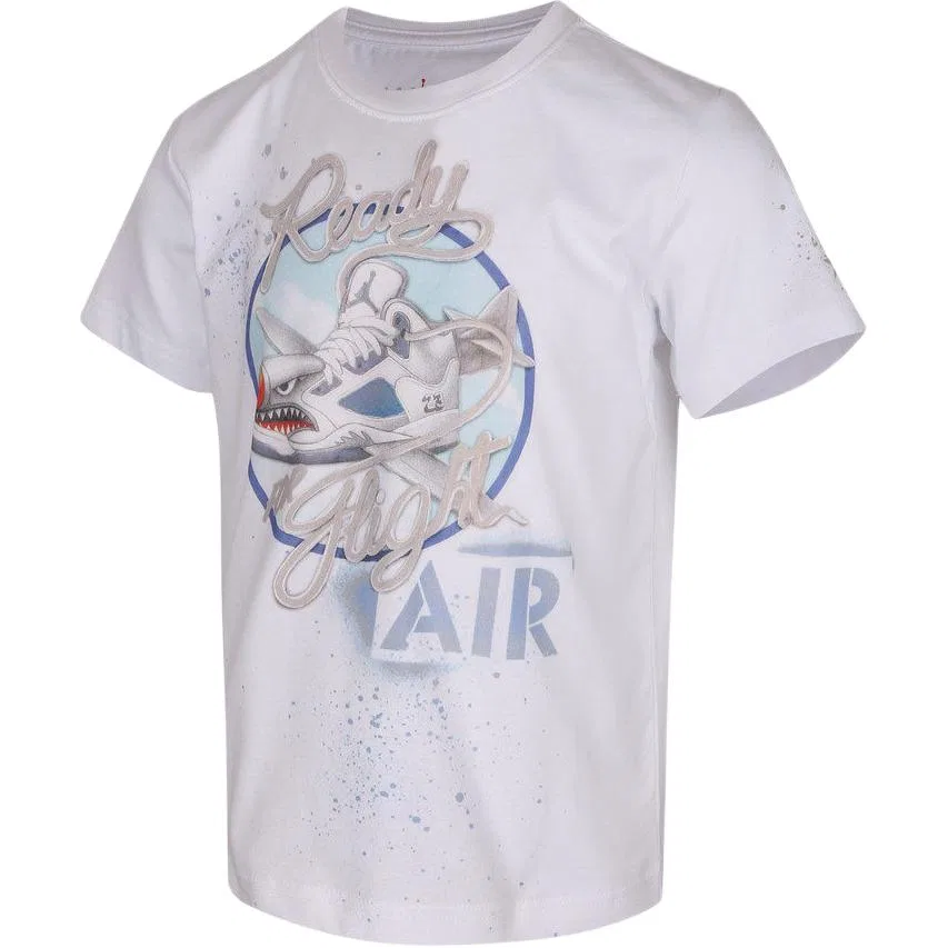 Детская футболка с круглым вырезом Nike Pre School T Shirts Crew Neck Moderate, White