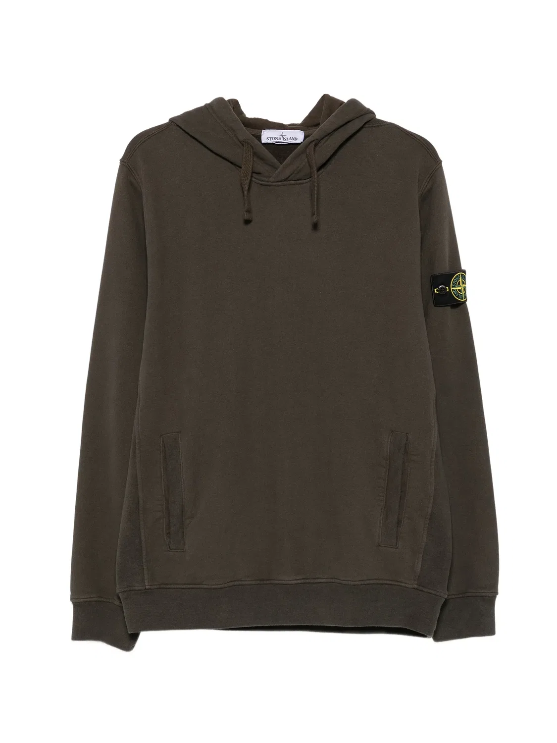 Худи с нашивкой логотипа, коричневое Stone Island, коричневый