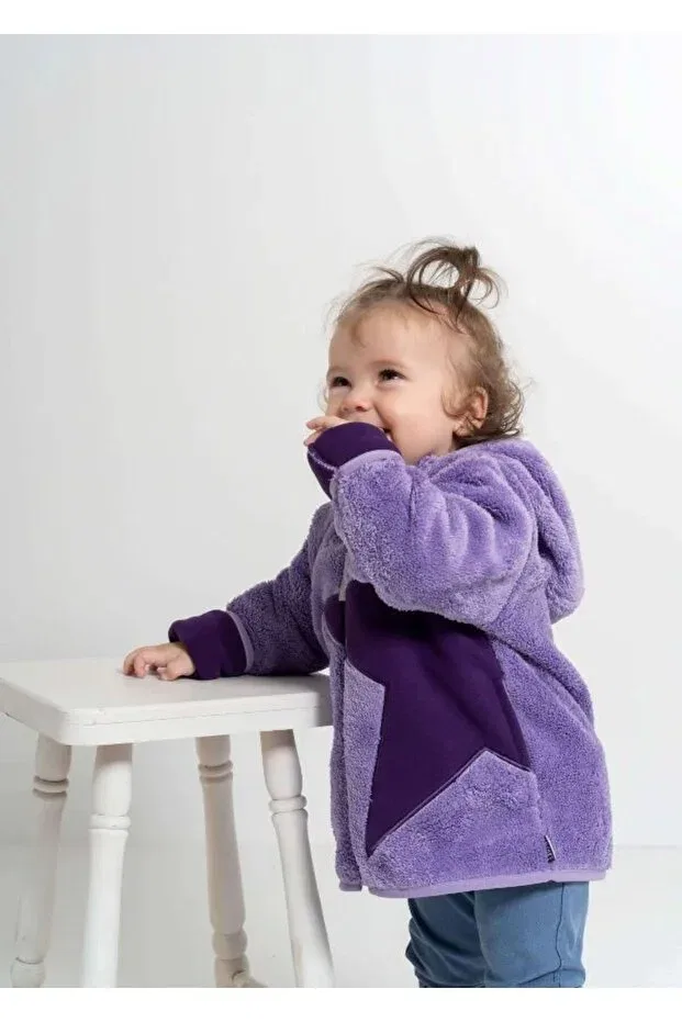 Детская куртка для девочек с принтом Lilac star wellsoft/polar jacket Jo&Juke, Lilac — фото 3
