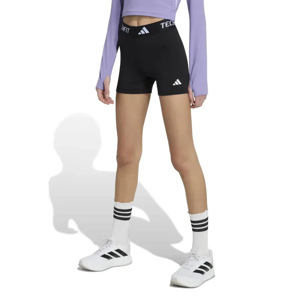 Детские леггинсы для девочек Techfit с длиной до колена Adidas, Black