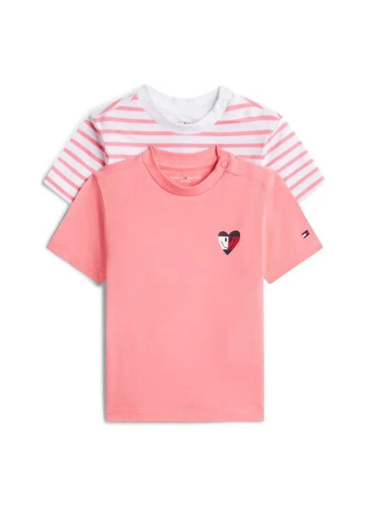 Комплект футболок с принтом смайлик 2-Pack Tommy Hilfiger, тропикал блаш — фото 2