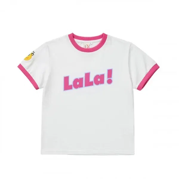 Футболка с коротким рукавом, двухцветная, Kids, Lala, розовый
