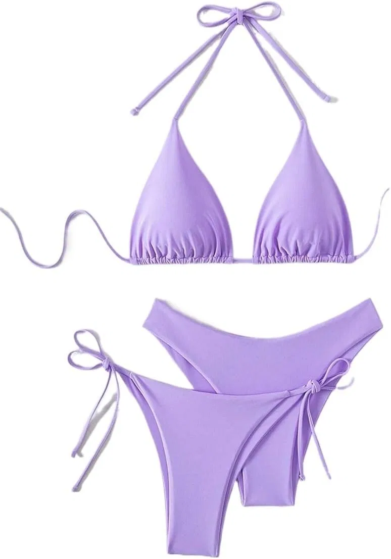 Женский бикини-сет с высокой талией Generic, Mauve Purple