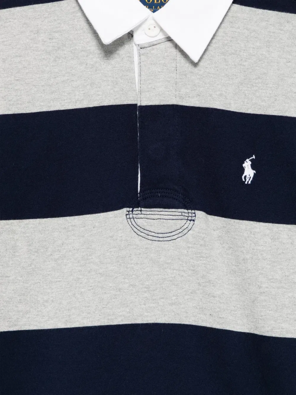 Рубашка поло в полоску Polo Ralph Lauren Kids, синий — фото 3