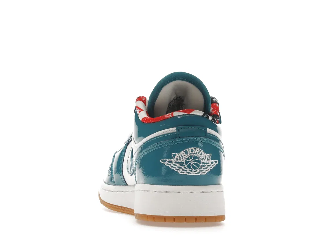 Детские кроссовки Lifestyle Jordan 1 Low, Cyber Teal White Gum — фото 4