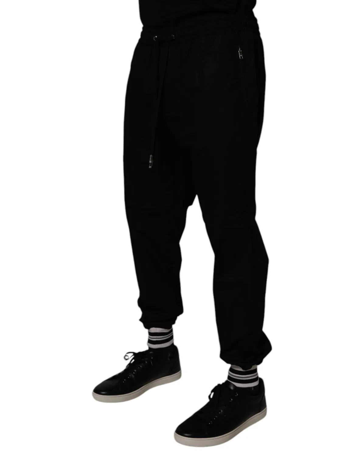 Мужские спортивные брюки на шнурке с логотипом Jogger Pants Dolce & Gabbana, Black — фото 3
