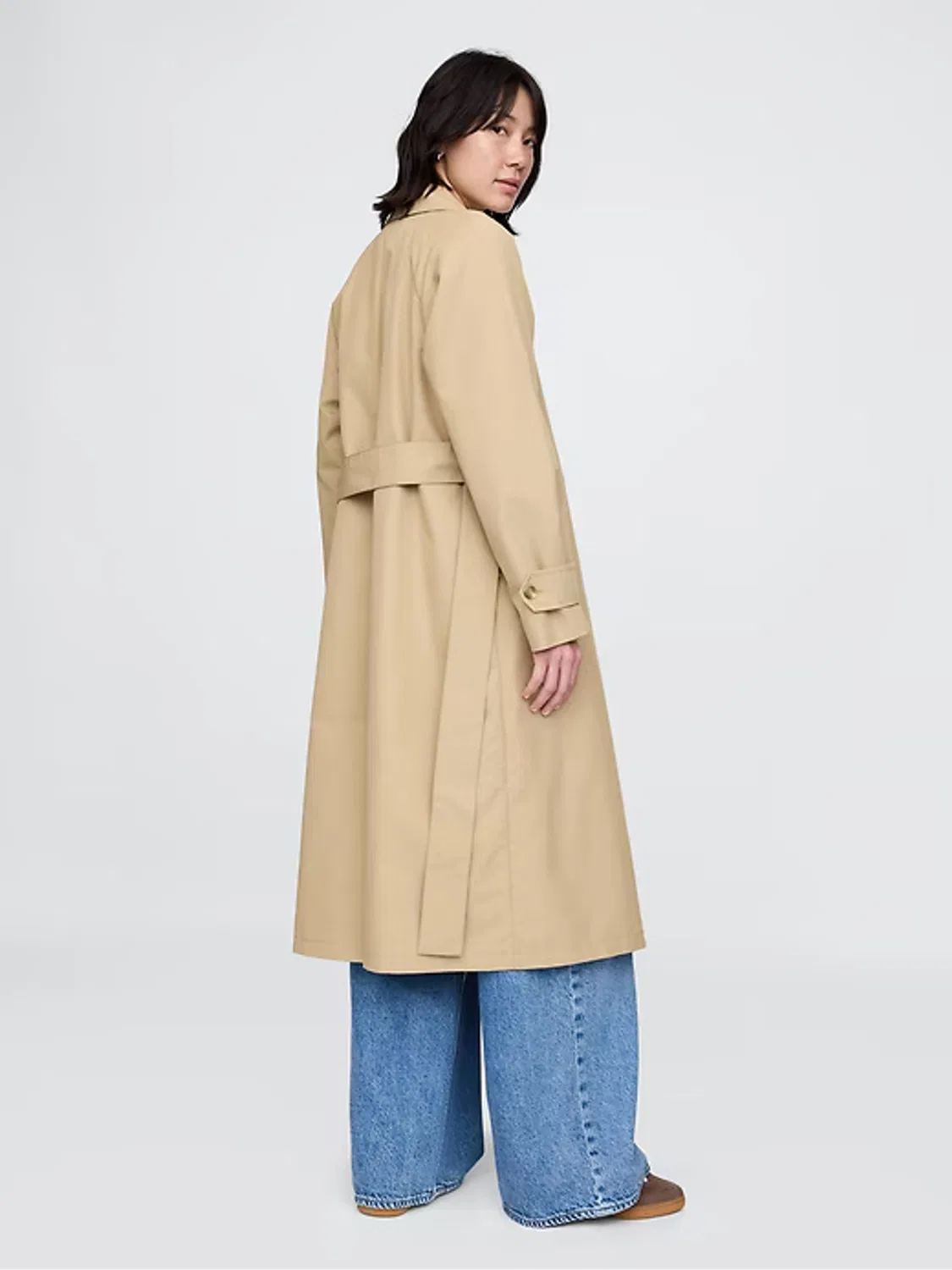 Плащ классический Gap Icon Trench Coat, бежевый — фото 3