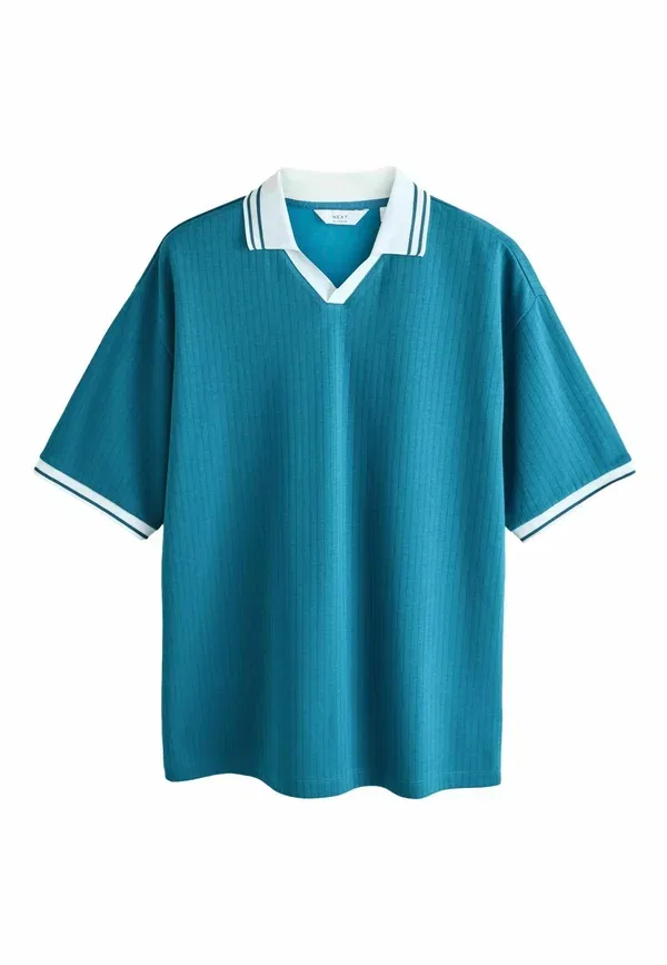 Поло хлопковое Trophy Neck Next Teal Blue, синий