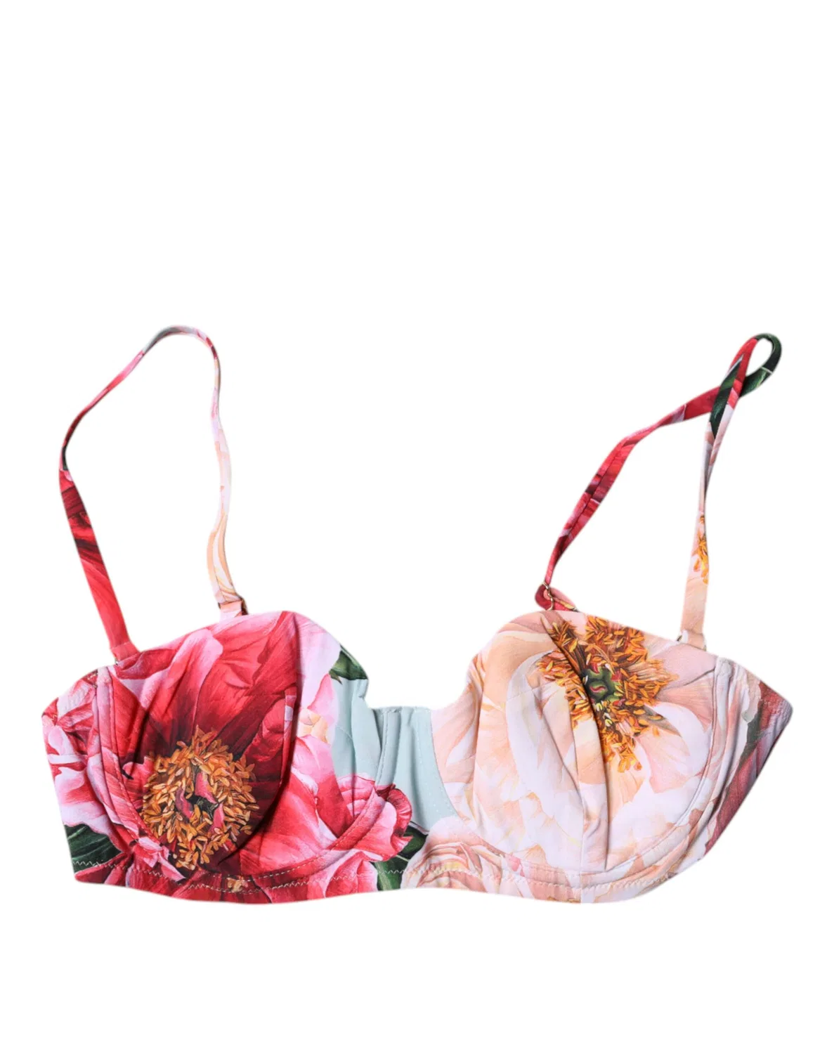 Женское бюстгальтер-балконет с цветочным принтом Multicolor Floral Padded Balconette Bra Dolce & Gabbana, Multicolor — фото 2