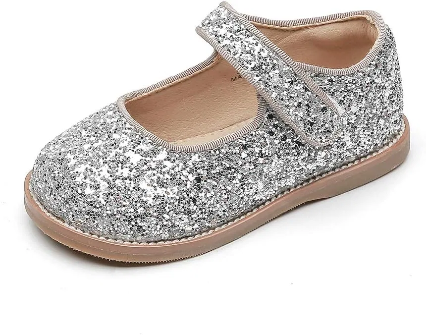Детские балетки для девочек с блестками Chiximaxu, Silver