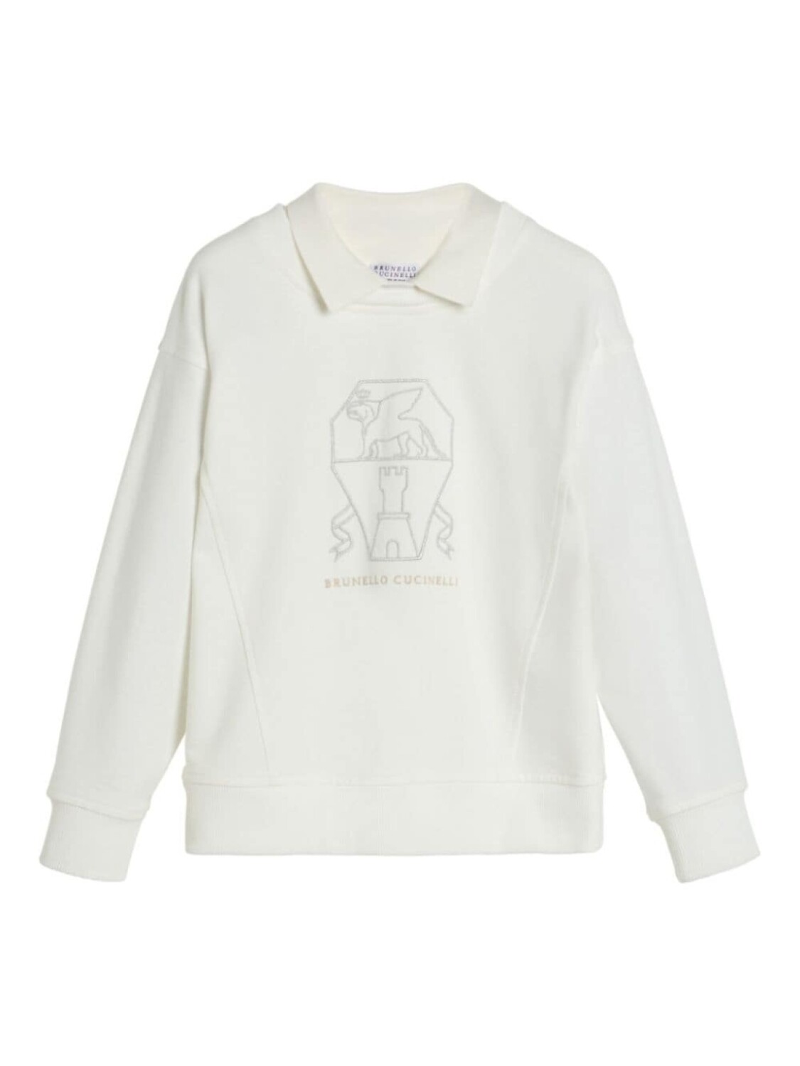 

Brunello Cucinelli Kids толстовка с вышитым логотипом, белый