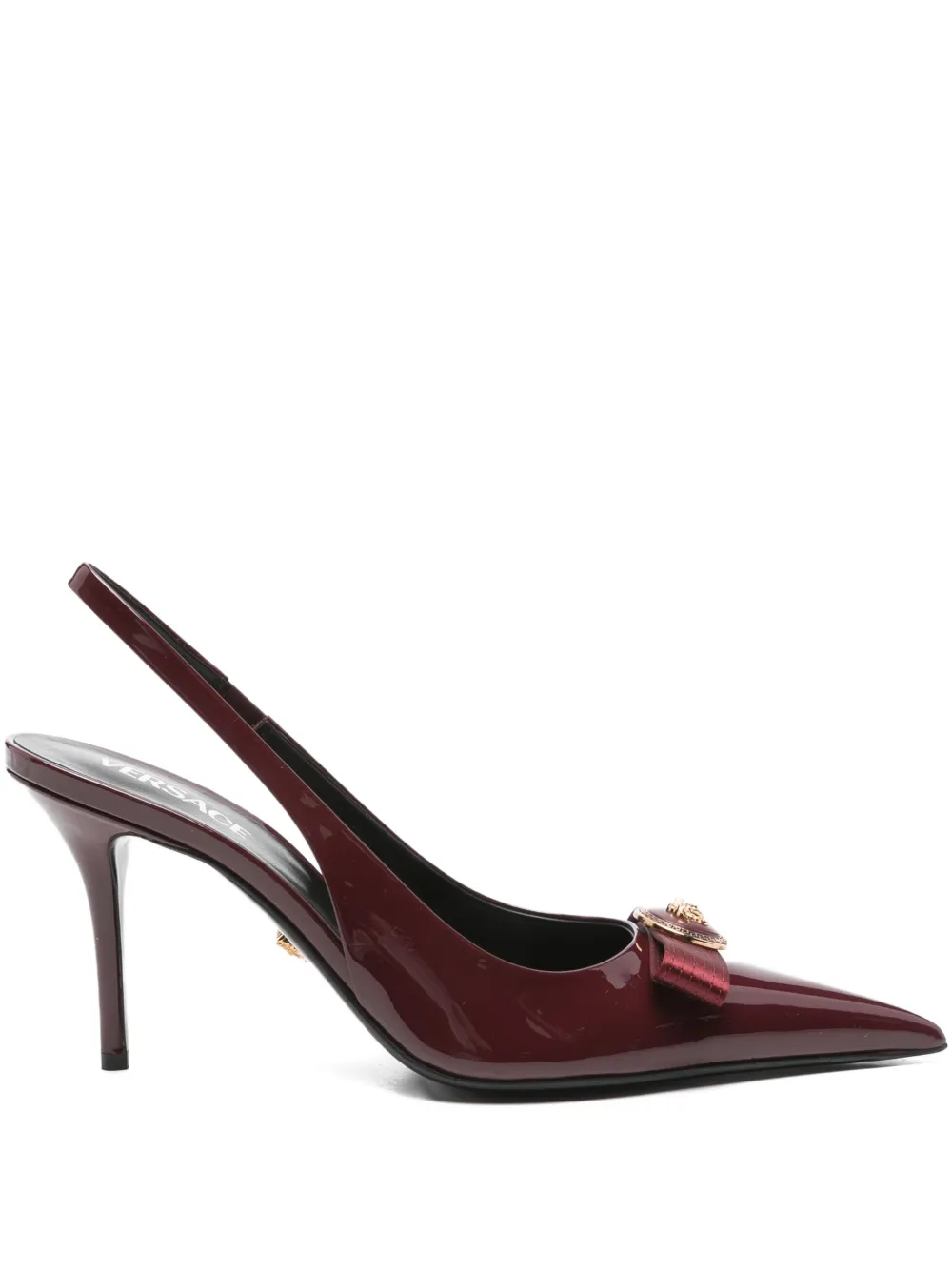 Туфли-лодочки Gianni Ribbon с открытой пяткой 85 мм VERSACE, красный