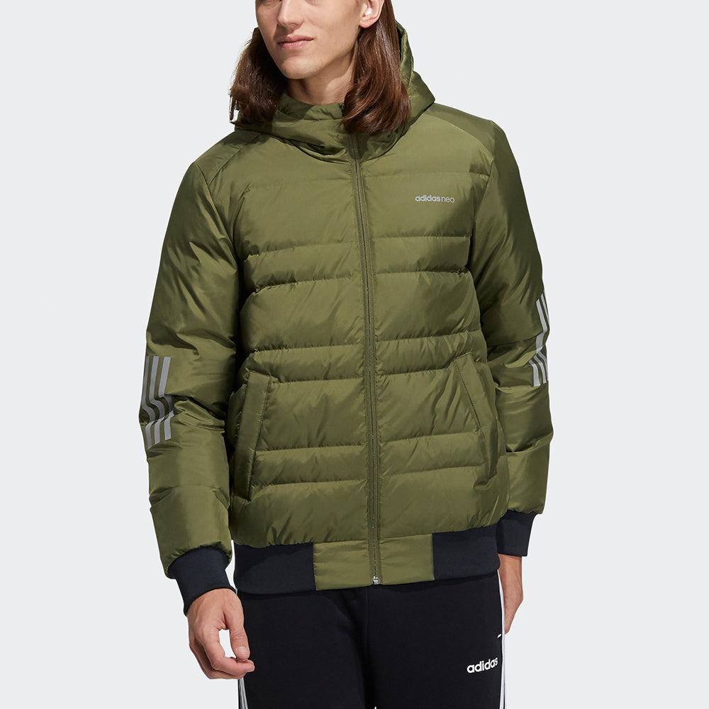 Куртка adidas neo M Dwn 3S Puf Jk Metallic Sports hooded down Jacket H45270 — фото 2