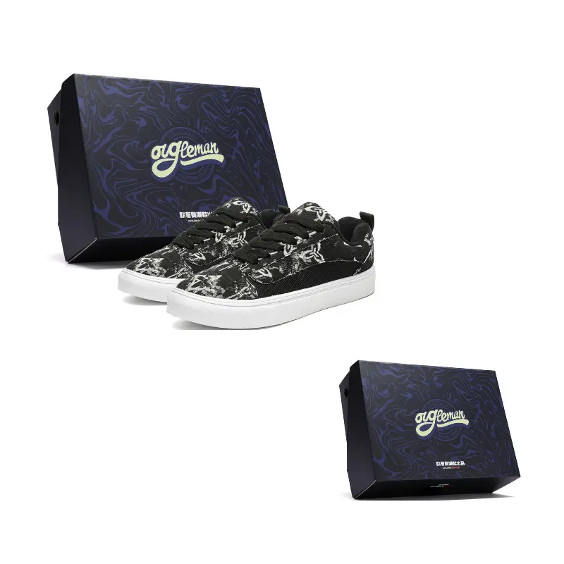 

OUGLEMEN Износостойкие легкие нескользящие кэны унисекс черные (коробка), цвет Black (Box)