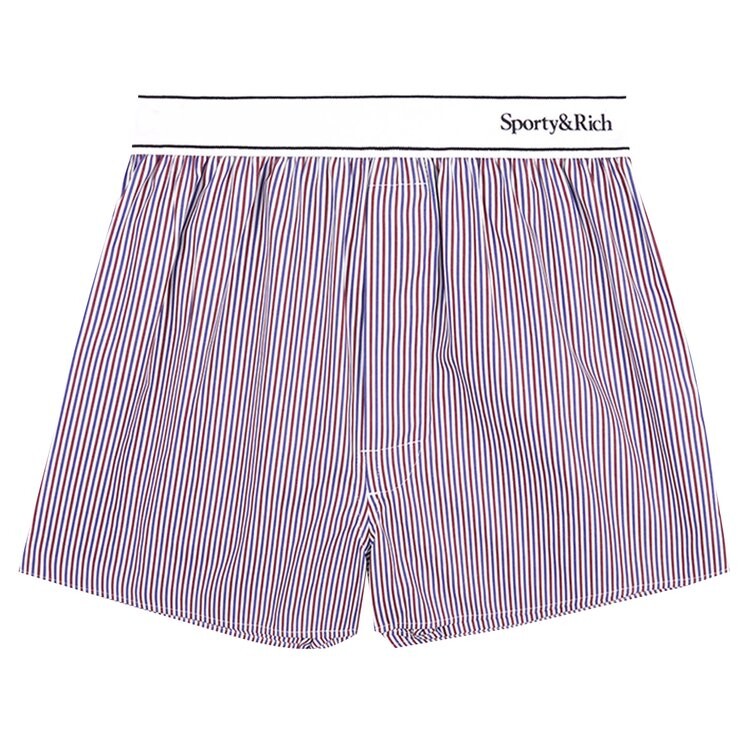 

Шорты Sporty & Rich Serif Logo Boxer Shorts, цвет White/Red/Navy Stripe