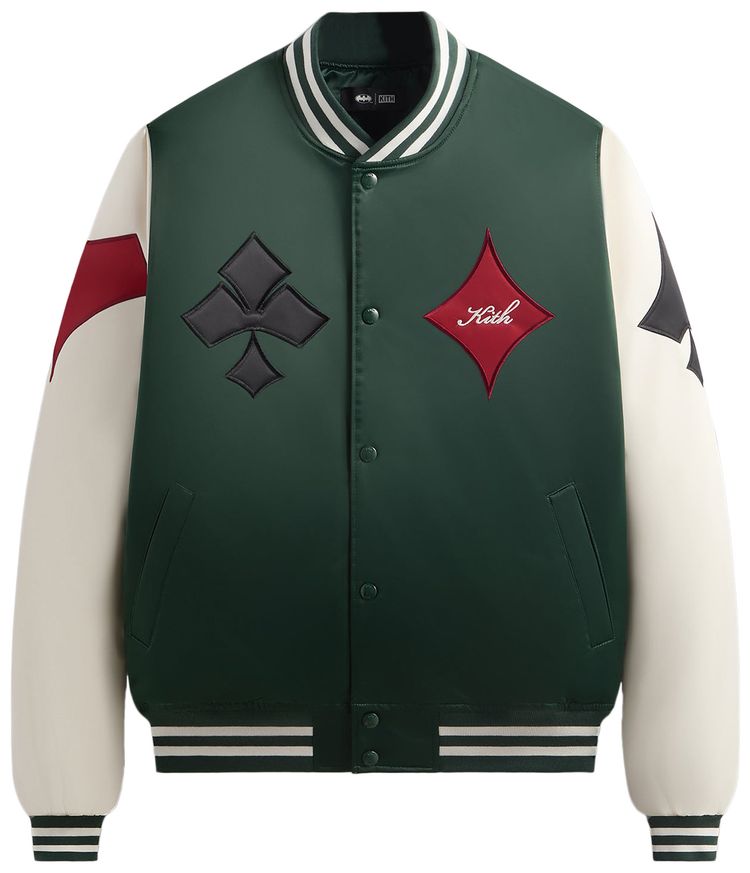 

Куртка Kith x Batman Joker Satin Bomber Jacket 'Ivy Green', зеленый