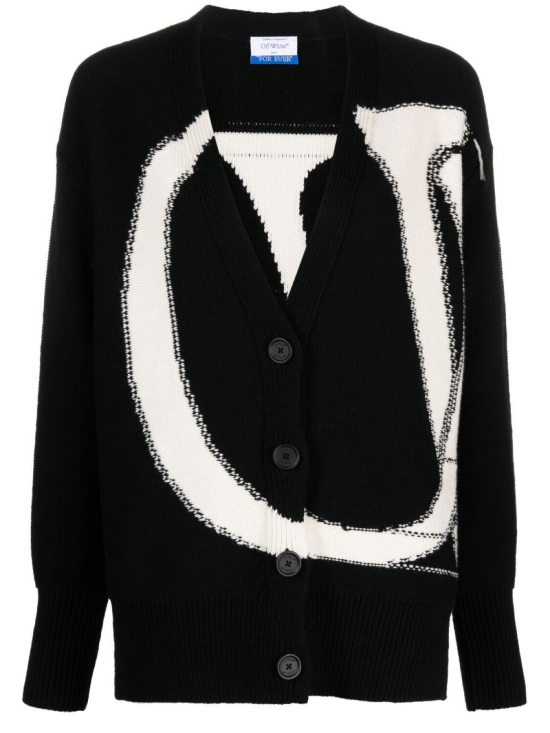 

Off-White шерстяной кардиган вязки интарсия