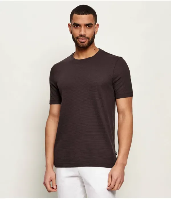 Футболка Тибурт regular fit Boss, коричневый
