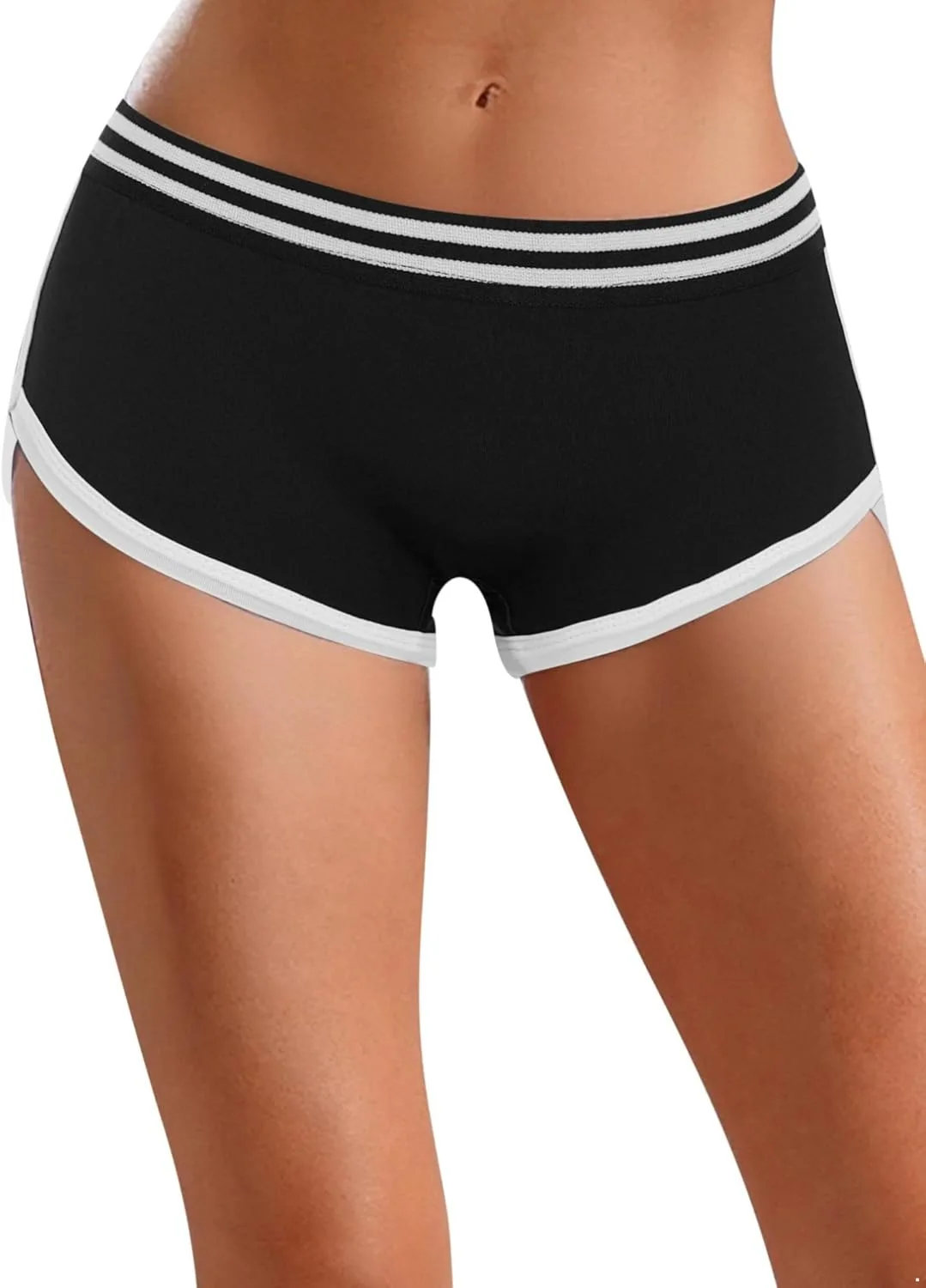 

Женские шорты для тренировок YiZYiF с эластичным поясом и эффектом контроля живота