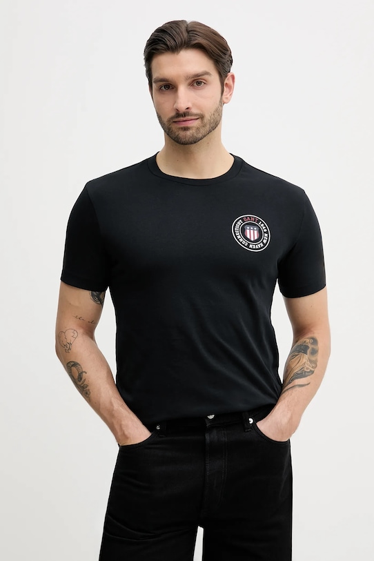 

Хлопковая футболка Gant, черный