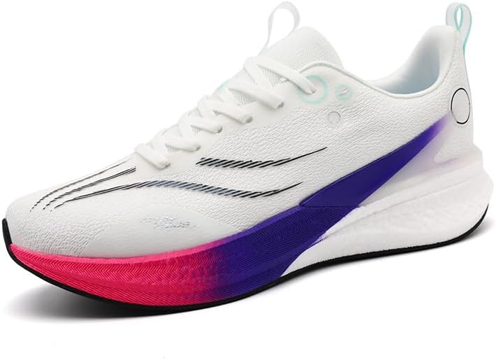 

Мужские беговые кроссовки с углеродной пластиной, ультралегкие, дышащая сетка, для гонок, ходьбы, тренажерного зала, противоскользящие Generic, белый