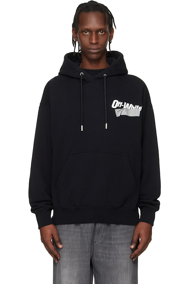 

Off-White Черная толстовка для скейтбординга с лентой "Купидон"