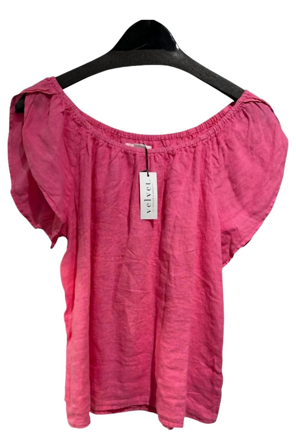 

Женский бархатный топ Celia розового цвета Nalu