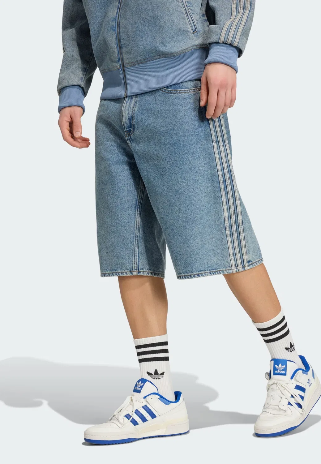 Adidas Originals Джинсы свободного кроя Firebird Adicolor синего цвета — фото 2