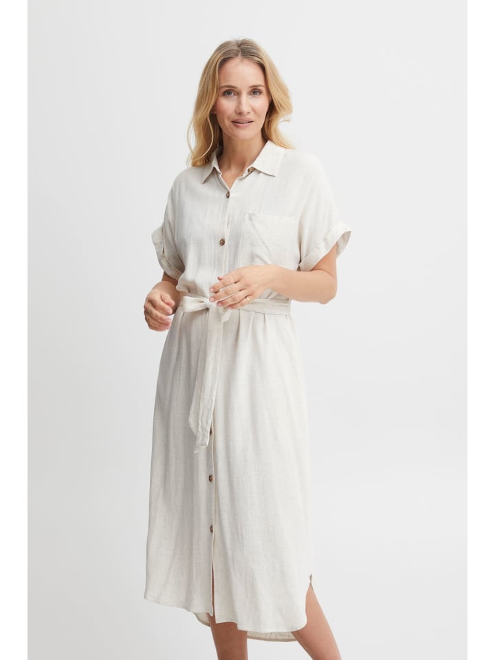 

Короткое платье Fransa Blusenkleid FRATEL DR 1 - 20611989 Blusenkleid aus Leinenmix, натуральный