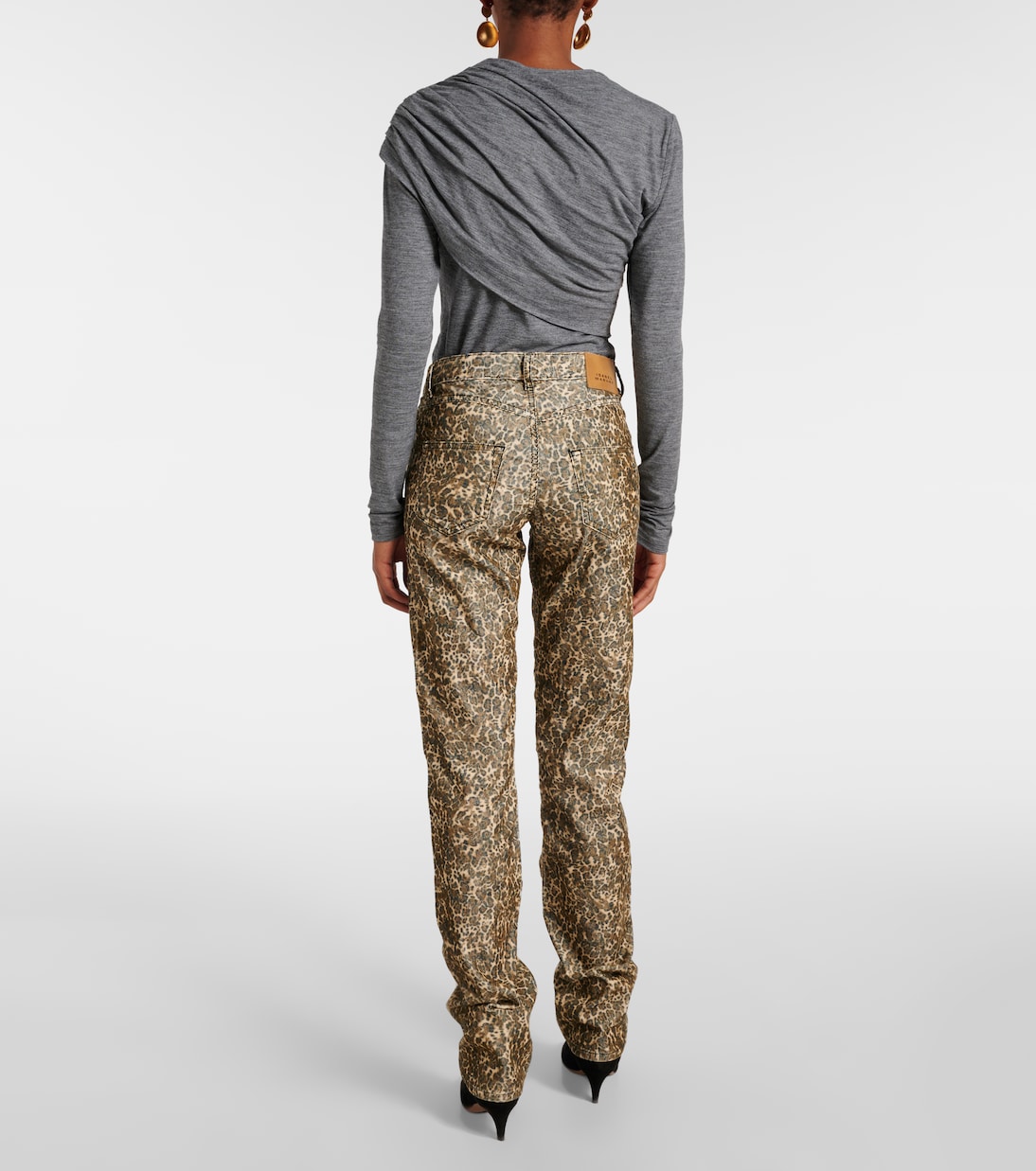 Прямые брюки из хлопкового вельвета Ferni Isabel Marant, Leopard — фото 3
