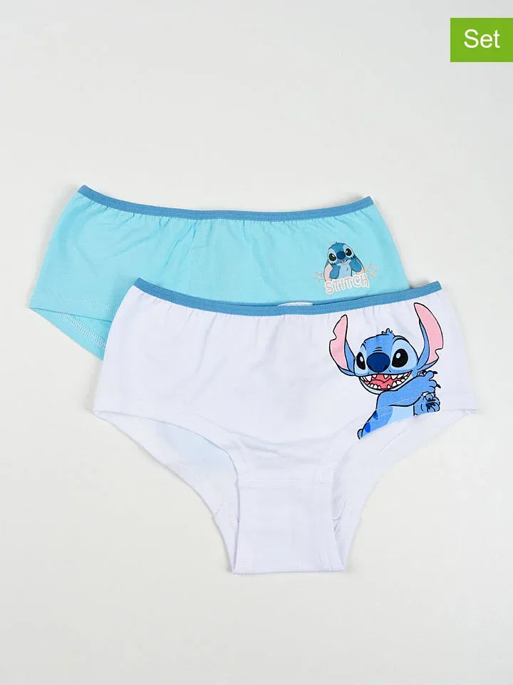Трусы, набор 2 шт, Lilo & Stitch, бирюзовый/белый