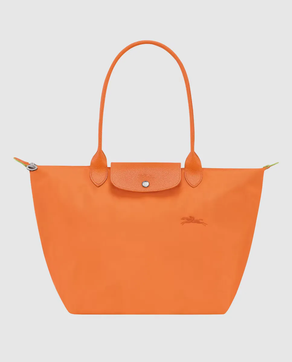 

Большая зеленая сумка через плечо Le Pliage с застежкой-молнией Longchamp, оранжевый
