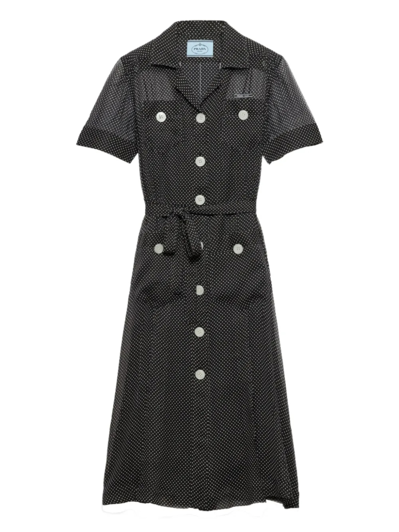 

Prada платье-рубашка в горох, черный