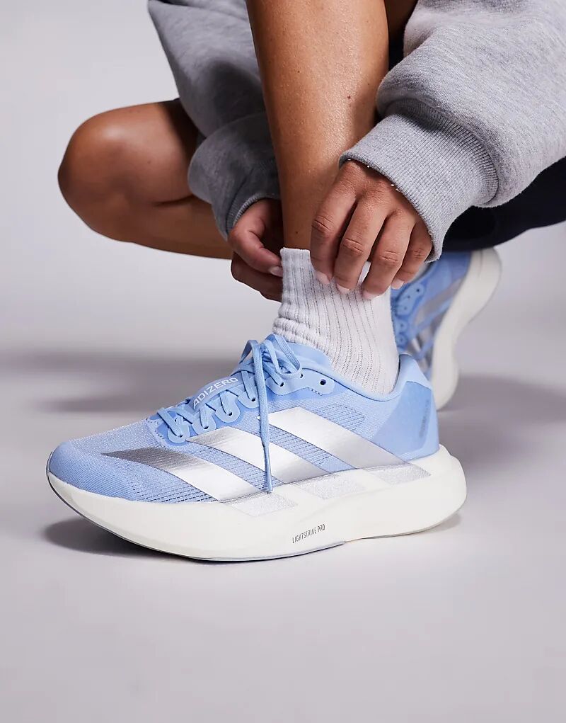 Кроссовки Adidas Running Adizero Evo SL синего и серебристого цветов