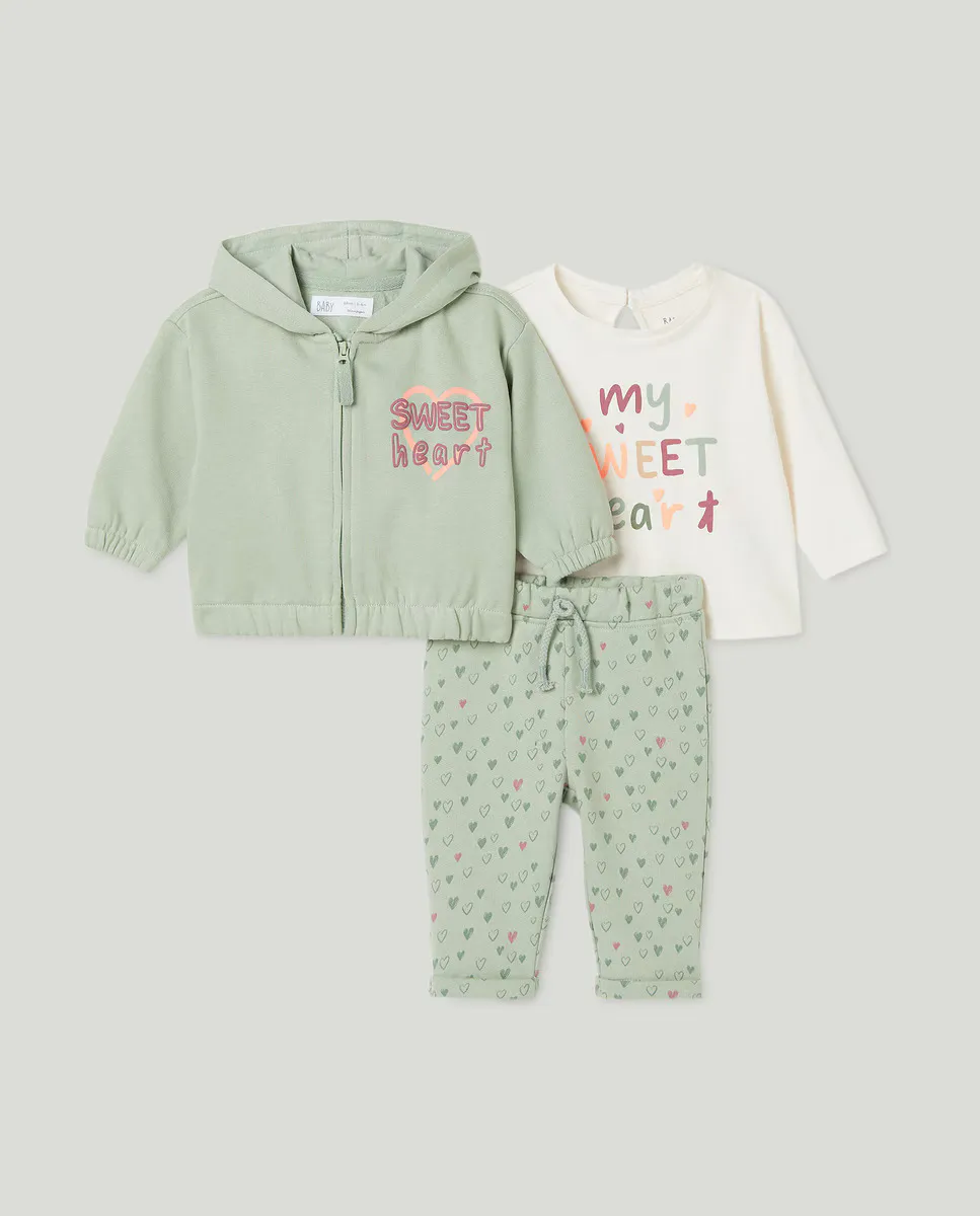 

Комплект из трех предметов для девочки Baby El Corte Inglés, хаки