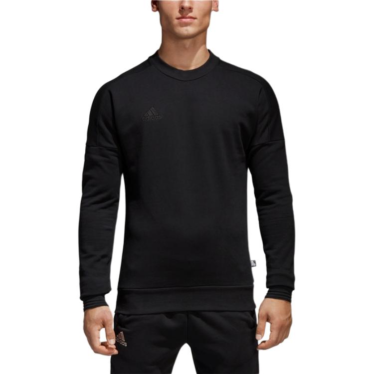 

Adidas Свитшот мужской черный с круглым вырезом, умеренно свободный, обычный крой