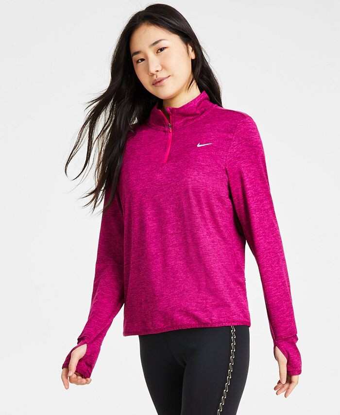

Женская беговая футболка Dri-FIT Swift Element UV с молнией 1/2 Nike, красный