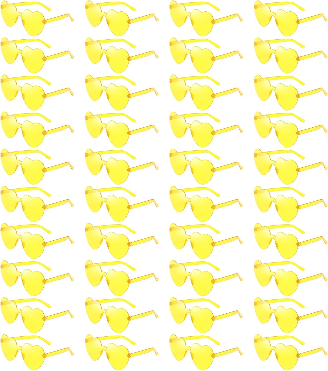 

Оптовая продажа солнцезащитных очков Pibupibu: 40 штук без оправы в форме сердца, для взрослых и унисекс, забавные красочные очки в форме сердца, сувениры для вечеринок, Yellow